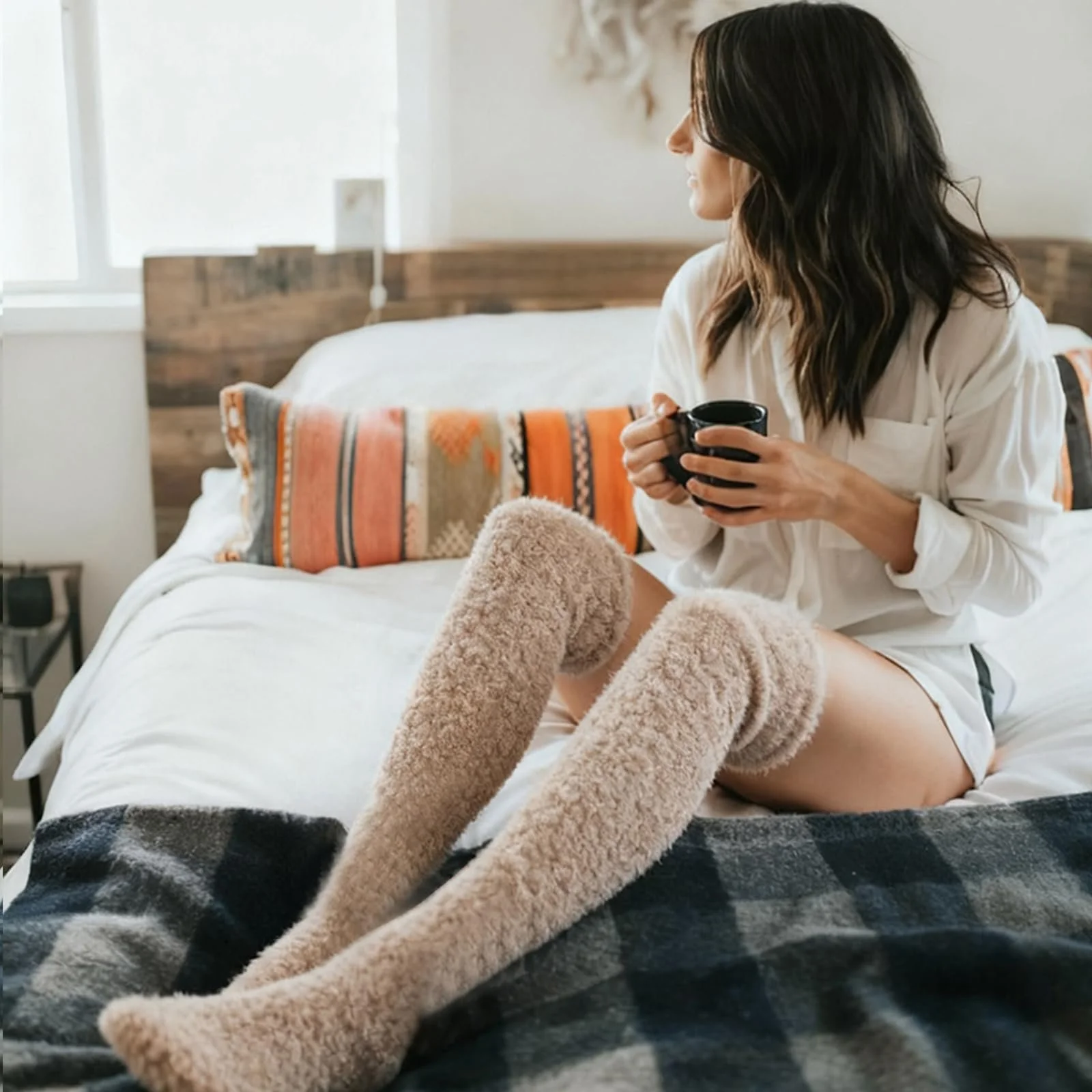 Жіночі пухнасті товсті шкарпетки, набір з 4 пар, фото №6