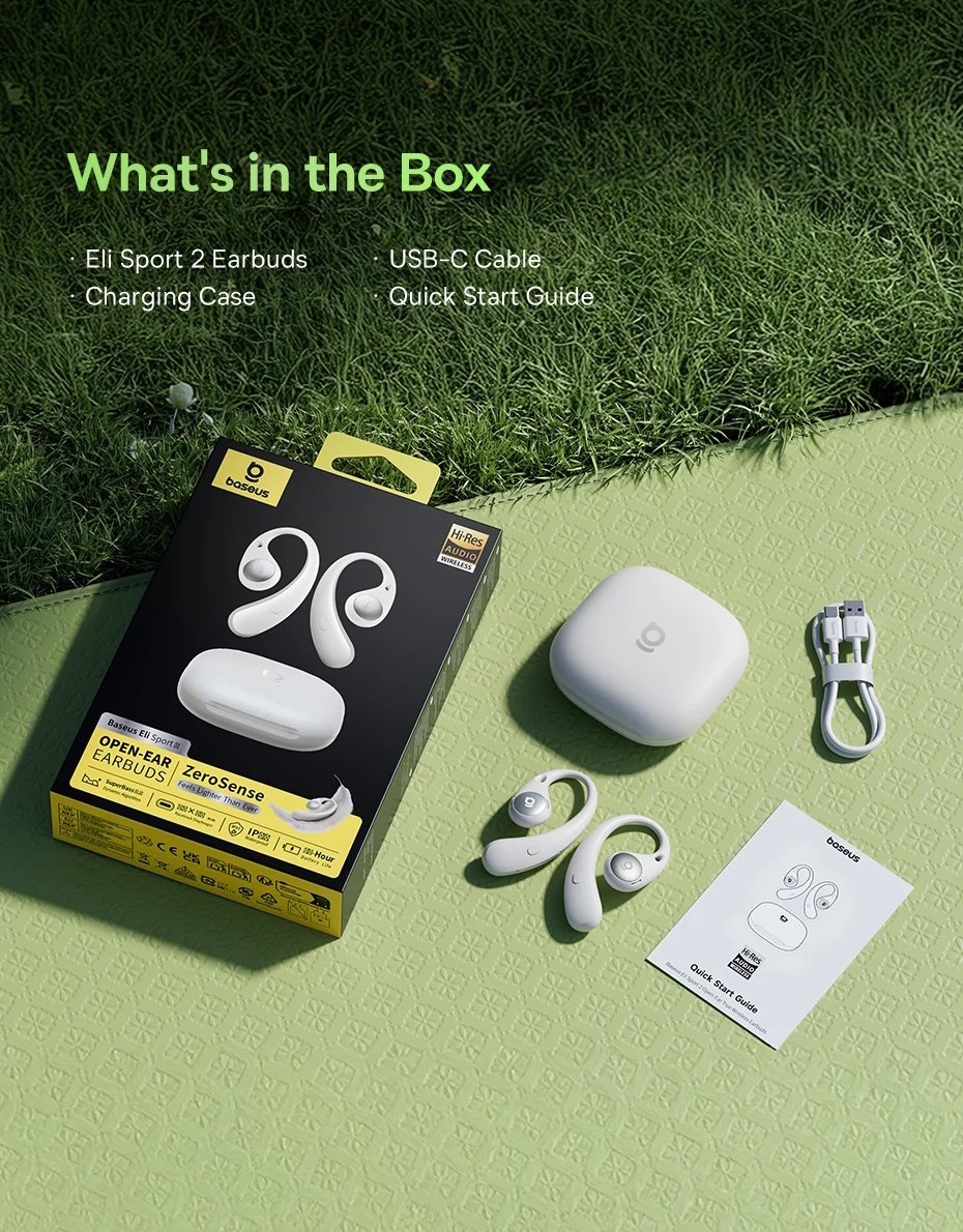 Навушники Baseus Eli Sport 2 Open-Ear True Wireless Earbuds White, фото №15