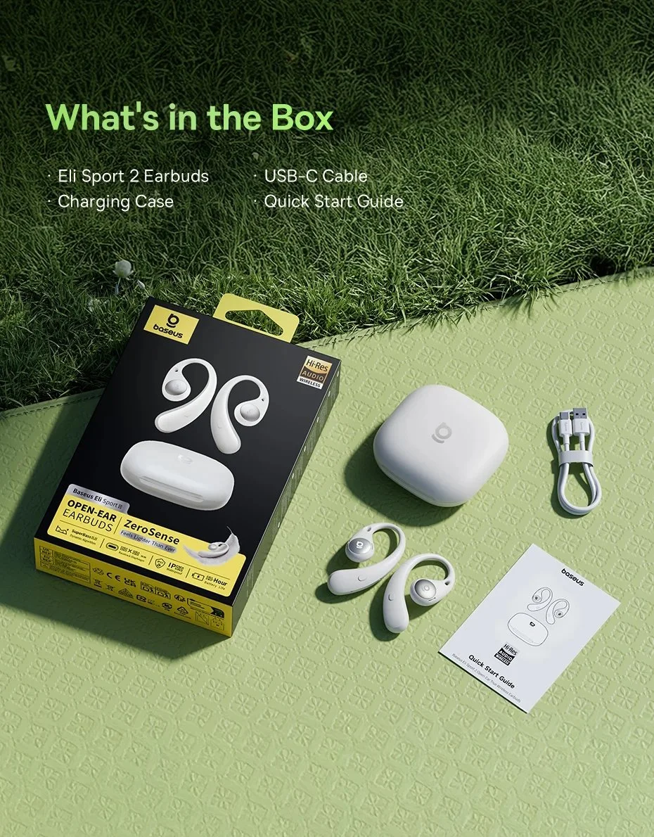 Навушники Baseus Eli Sport 2 Open-Ear True Wireless Earbuds White, фото №15