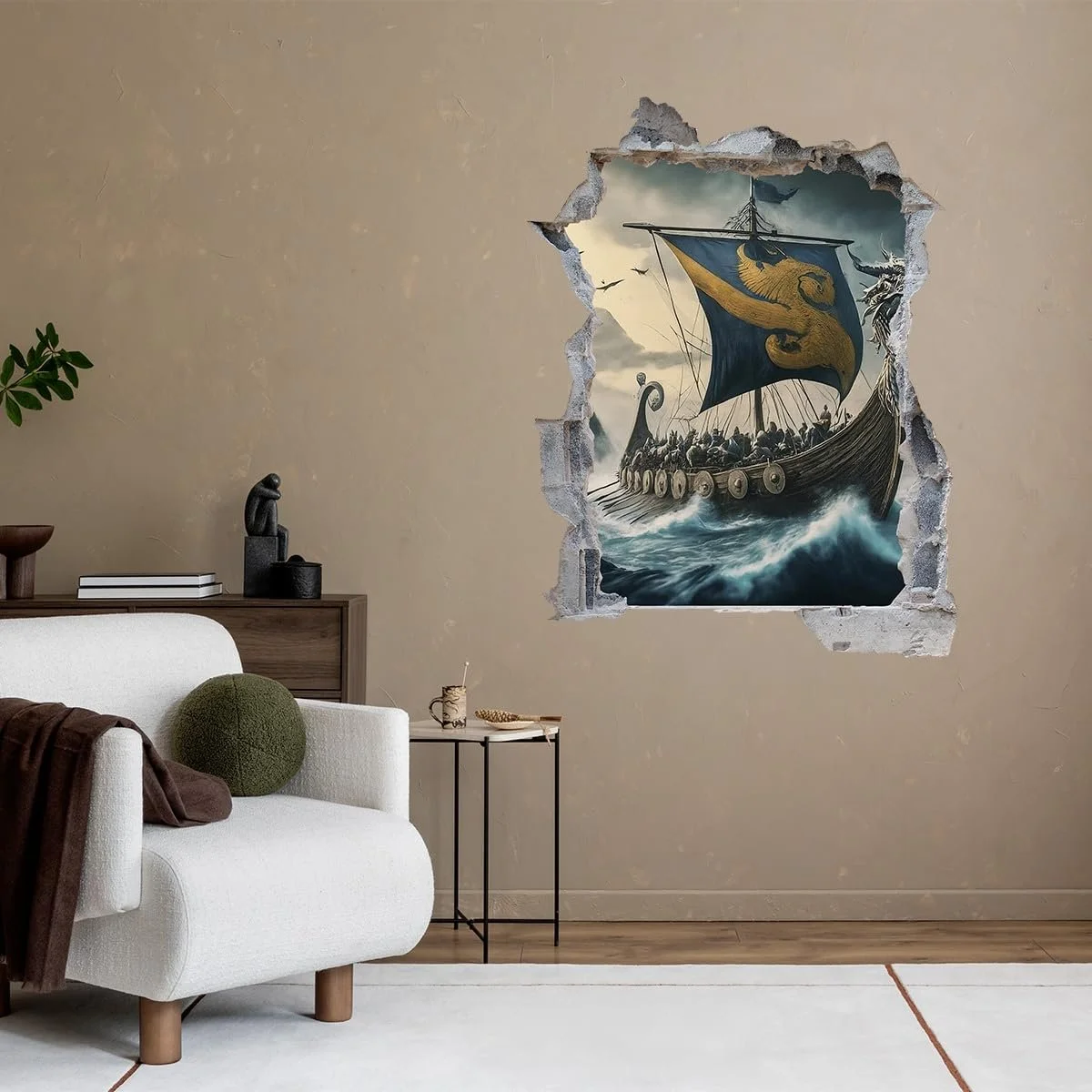 Наклейка на стіну Viking Ship DW000207 60 x 78 см Сірий камінь, фото №2