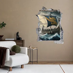 Наклейка на стіну Viking Ship DW000207 60 x 78 см Сірий камінь synthetic.ua - Фото 1