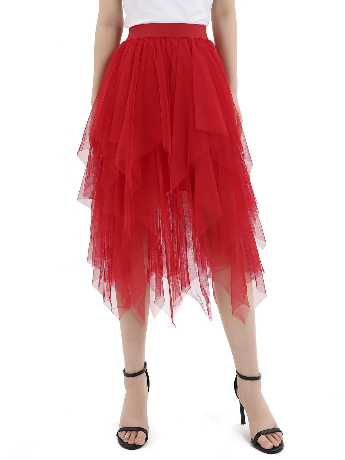 Жіноча довга спідниця з тюлю Еластична талія А-силует, фото №1