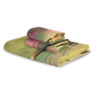 Набір рушників BEUSS Pink Golden Parrot 100% бавовна (1 банний, 1 для рук, 1 серветка) рожевий золотистий synthetic.ua - Фото 1