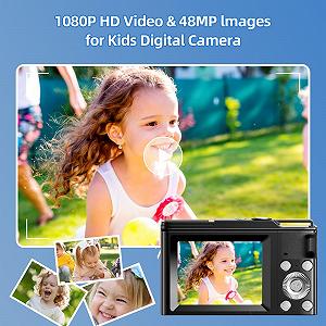 Фотоаппарат MaxMango 1080P с 2.4-дюймовым дисплеем, 16-кратным зумом и картой на 8GB - компактный портативный фотоаппарат для начинающих, взрослых и подростков Черный synthetic.ua - Фото 1