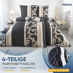 Постільна білизна MALIKA 135 x 200 см 4 предмети мікрофібра Oeko-Tex synthetic.ua - Фото 1