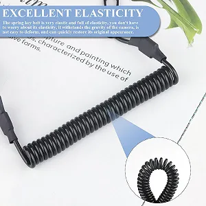 Брелок ZDNT Спіральний, 2шт, тактичний, паракордовий ремінець, еластична мотузка, чорний synthetic.ua - Фото 1