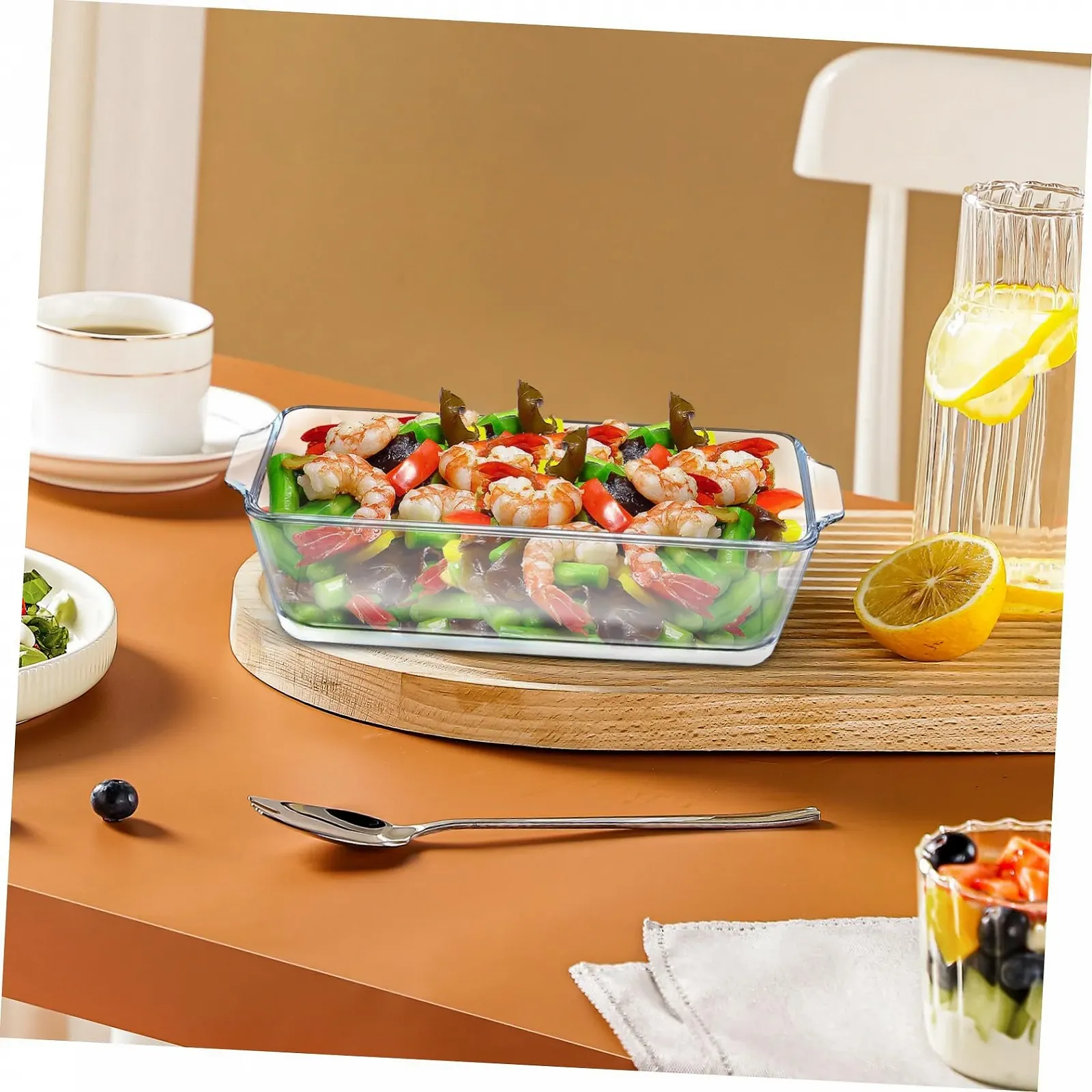 Форма для запікання скляна жаростійка прямокутна для хліба та запіканок, фото №5