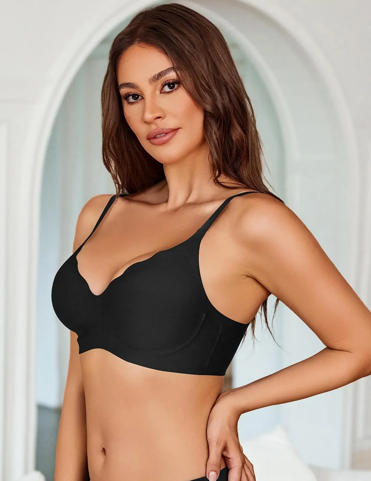 Бесшовный бюстгальтер Avidlove Classic Push Up без косточек с мягкими чашками V-образный вырез, фото №4