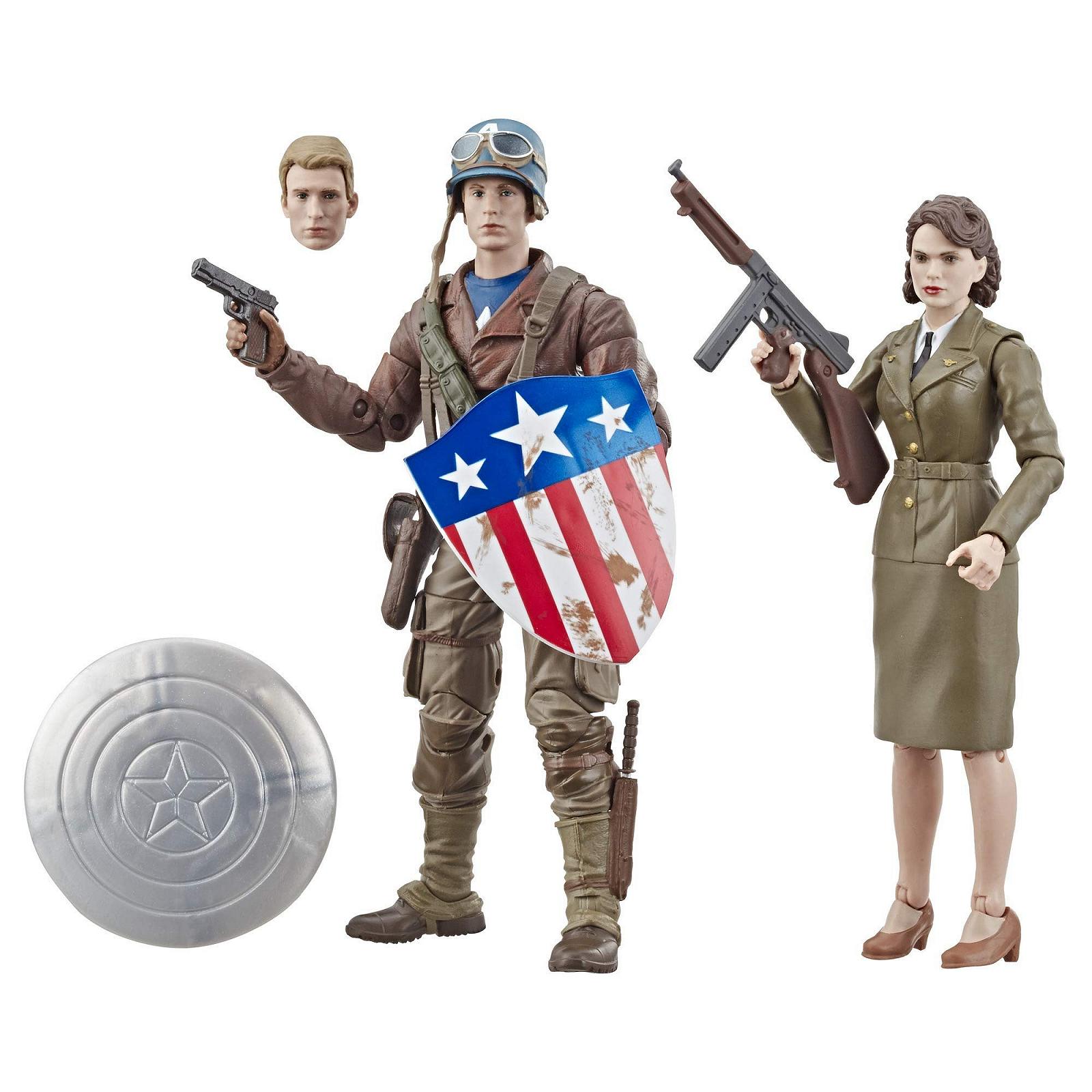 Фигурка, Marvel Legends Series, Капитан Америка: Первый мститель, 15 см, по мотивам фильма "Капитан Америка" и Пегги Картер, коллекционная, в упаковке 2 шт., фото №2
