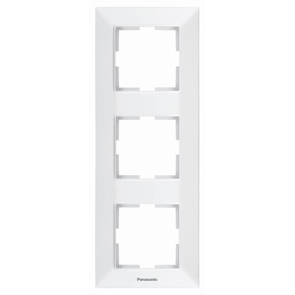 Рамка Panasonic Arkedia Slim тройная вертикальная белая, фото №1