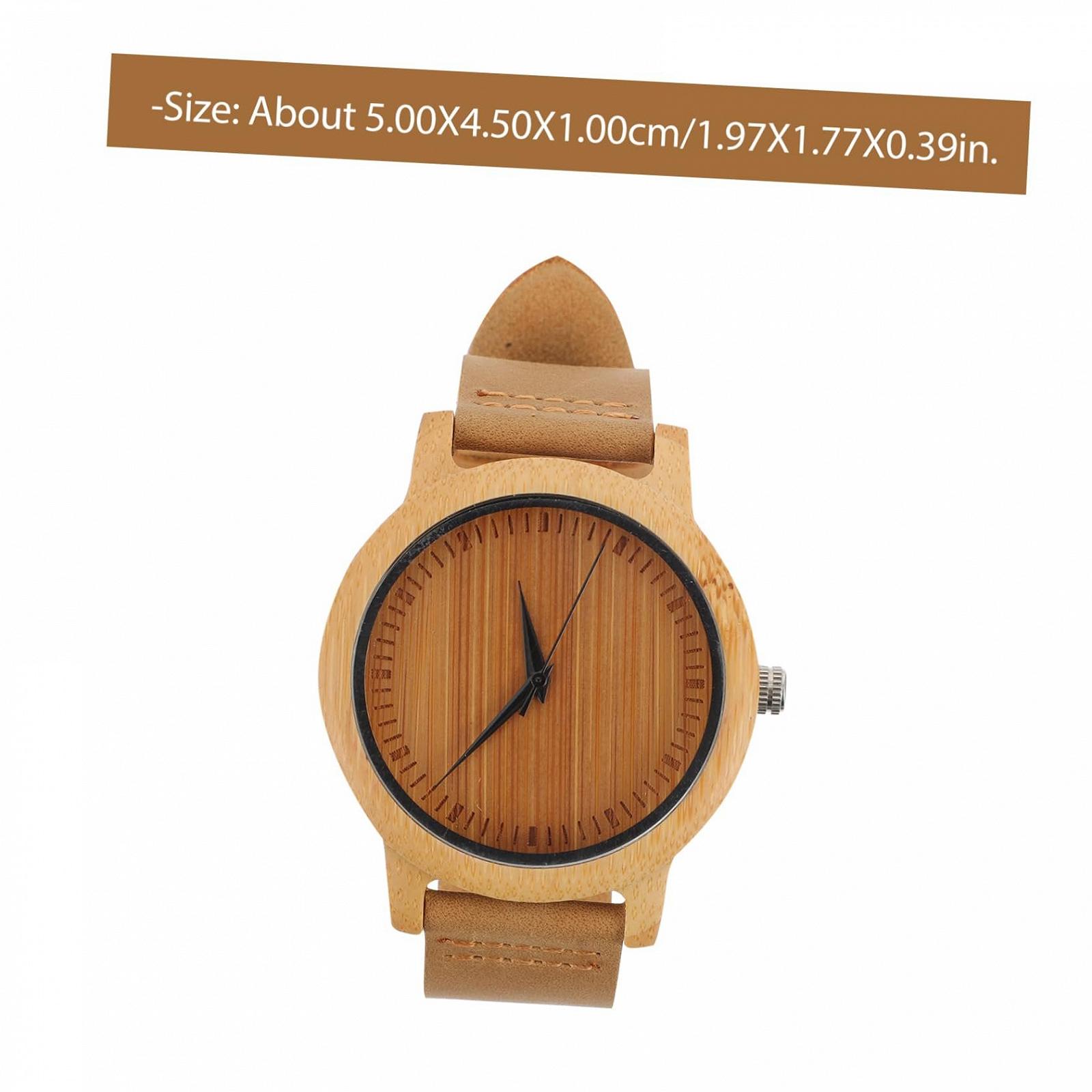 Часы наручные деревянные PartyKindom бамбук, аналоговые, кварцевые, стильные, минималистичные, легкие, элегантные, фото №2 Часы наручные деревянные PartyKindom бамбук, аналоговые, кварцевые, стильные, минималистичные, легкие, элегантные, фото №2