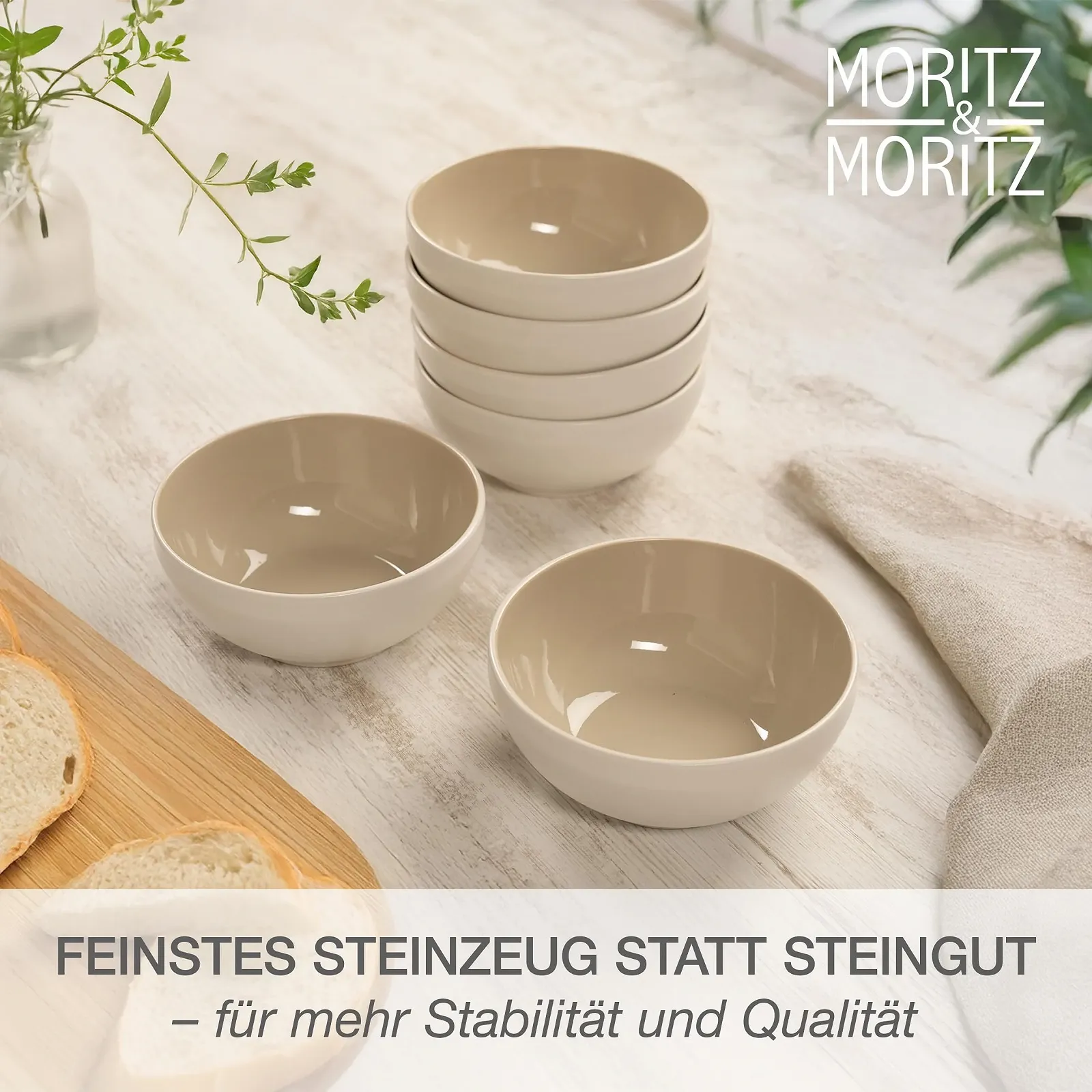 Миска для хлопьев Moritz & Moritz CAVO Набор из 6 штук Песочный цвет, фото №4