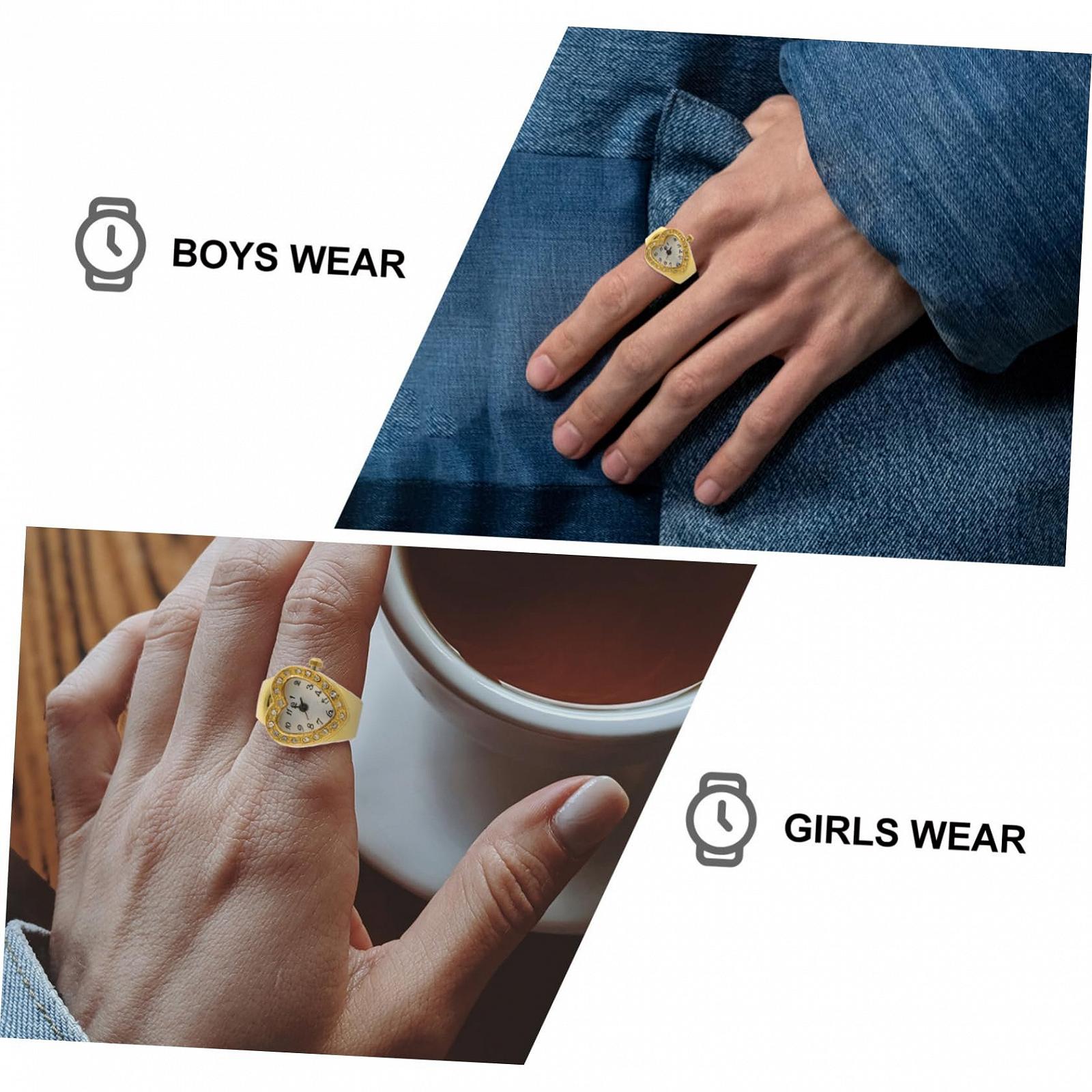 Кільце-годинник жіночий LIFKOME Серцеподібний з блискітками, регульований, фото №3 Кільце-годинник жіночий LIFKOME Серцеподібний з блискітками, регульований, фото №3