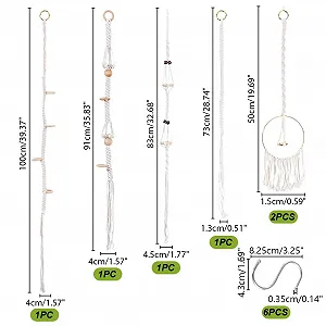 Тримач для повітряних рослин AHANDMAKER 6 шт. Макраме Плетена підставка Бохо synthetic.ua - Фото 1