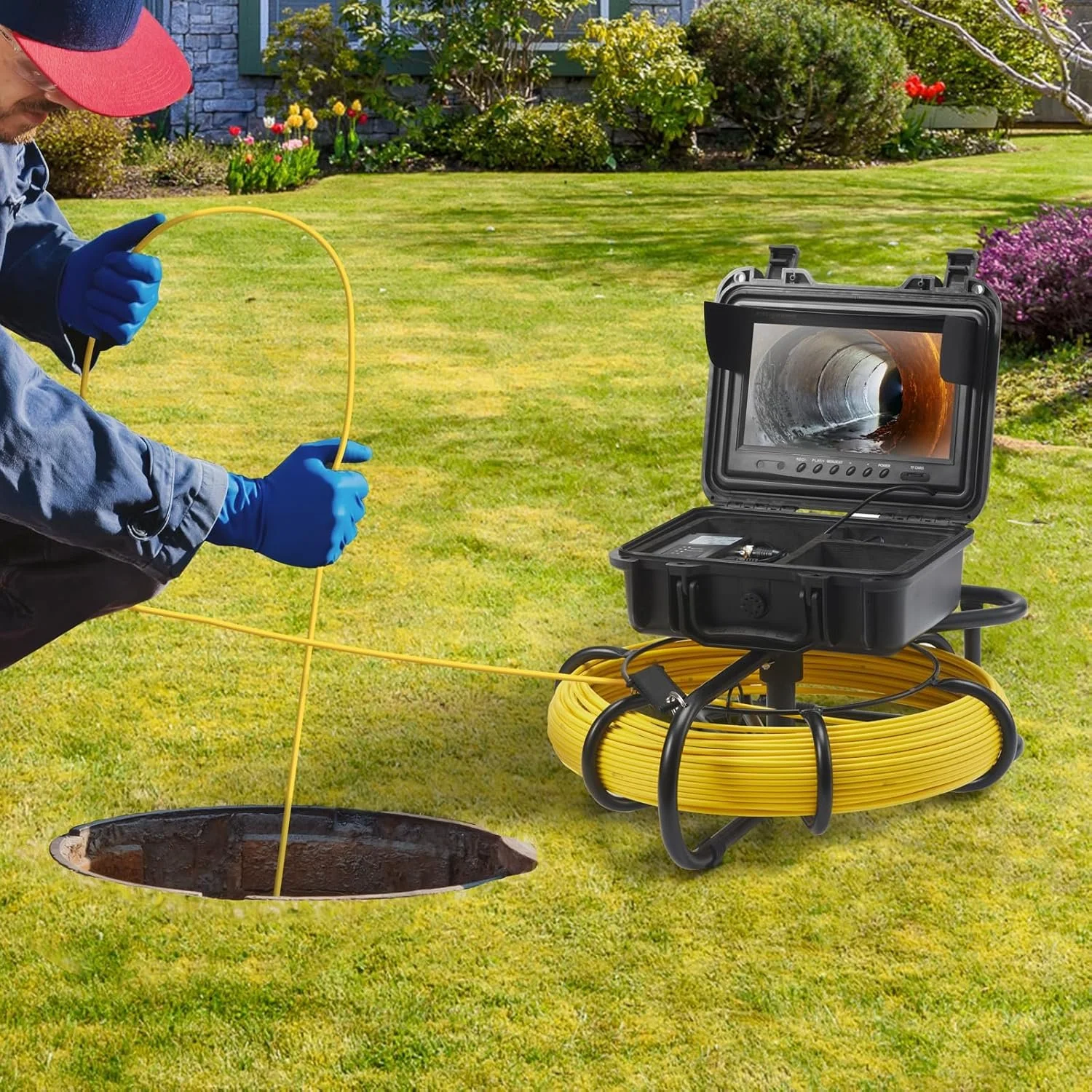 Професійна інспекційна камера для труб VEVOR / Кабель 70 м / Чорно-жовтий, фото №9 Професійна інспекційна камера для труб VEVOR / Кабель 70 м / Чорно-жовтий, фото №9