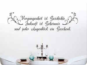 Наклейка на стіну S04 Phrase "Vergangenheit ist Geschichte" Motif S04 з фірмової фольги - Фото 1