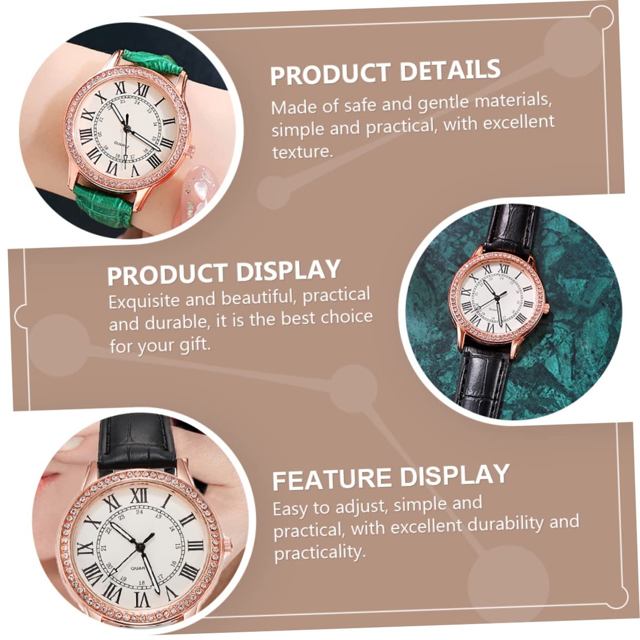 Жіночий годинник LIFKOME Кварцовий Чорний, фото №2