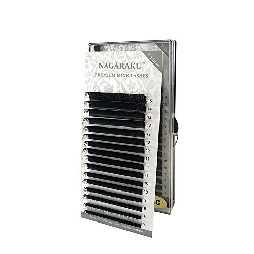 Индивидуальные ресницы NAGARAKU Eyelash Extension Classic 1:1 Объем натуральный полуперманентный мягкие аксессуары матовые черные удлинение ресниц 16 рядов 0.20 мм B изгиб 7-15 мм, фото №1