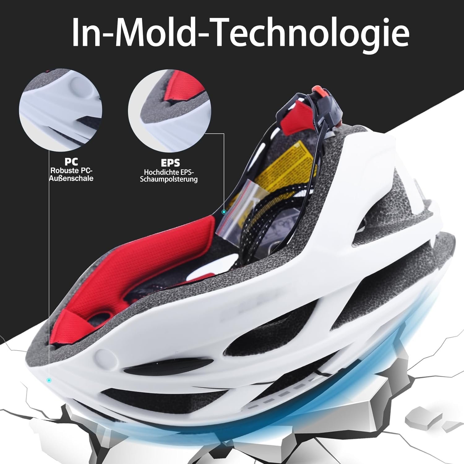 Велосипедний шолом KINGLEAD MTB з магнітним козирком і LED заднім ліхтарем, фото №6