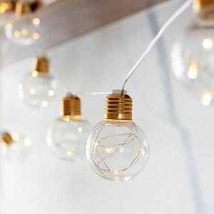 Гирлянда Lights4fun Party Fairy Lights Micro Wire 50 теплых белых LED, питание от батареек, таймер - Фото 1