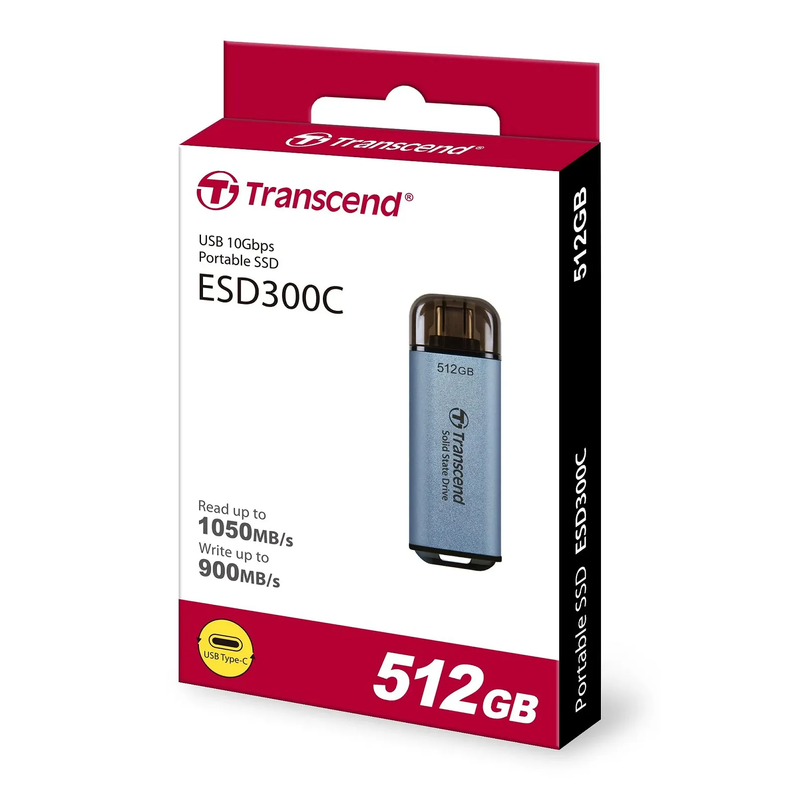 Внешний SSD-накопитель Transcend ESD300 512GB USB 10Gbps Type C Dual Port Голубой, фото №7