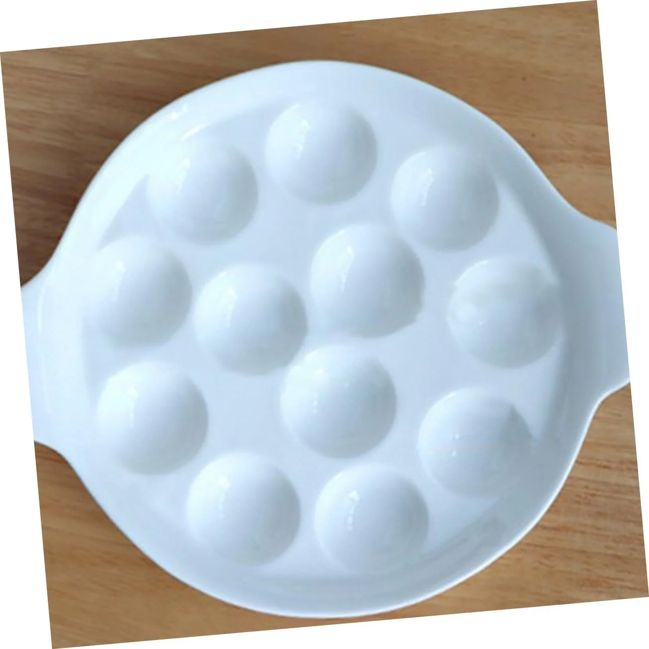 Керамическая форма для запекания улиток 2 штуки термостойкая нескользящая с ручками белая, фото №2 Керамическая форма для запекания улиток 2 штуки термостойкая нескользящая с ручками белая, фото №2