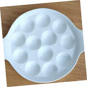 Керамическая форма для запекания улиток 2 штуки термостойкая нескользящая с ручками белая synthetic.ua - Фото 1