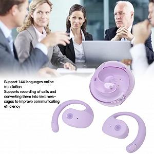 Наушники с голосовым переводчиком Bluetooth 5.4 Беспроводные клип-наушники Устройство для перевода с приложением для путешествий и изучения бизнеса synthetic.ua - Фото 1