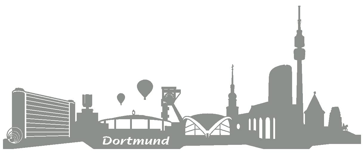 Наклейка настінна Samunshi Dortmund Skyline 100 x 40 см Середньо-сірий, фото №1 Наклейка настінна Samunshi Dortmund Skyline 100 x 40 см Середньо-сірий, фото №1