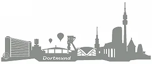 Наклейка настінна Samunshi Dortmund Skyline 100 x 40 см Середньо-сірий - Фото 1