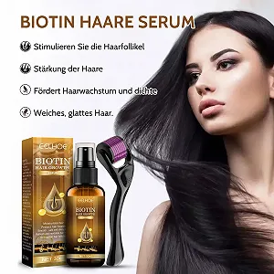 Сыворотка для роста волос Shefave Biotin с роллером для бороды - 2 шт. Спрей для волос для ускорения роста волос - Уход за волосами для тонких волос/бороды, против выпадения волос synthetic.ua - Фото 1