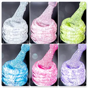 Гель-лак для нігтів BURANO з блискітками, що відбивають світло, 7.3 мл, 6 флаконів (Classic) - Фото 1