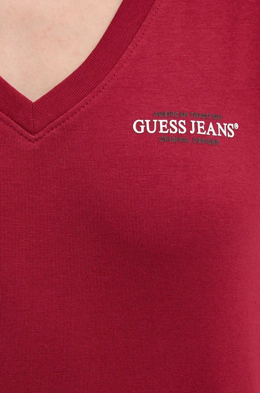 Жіноча футболка Guess Jeans, Червона, S, фото №4 Жіноча футболка Guess Jeans, Червона, S, фото №4