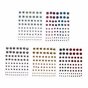 Наклейки для глаз, 5 листов, самоклеящиеся акриловые стразы для лица и тела для вечеринок и особых случаев - Фото 1