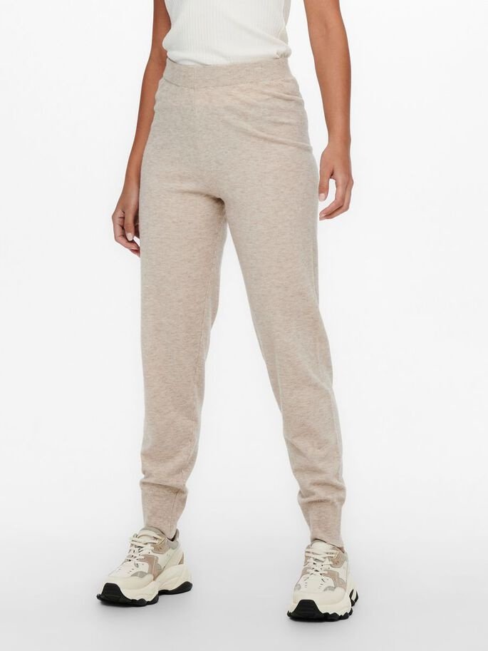 Штани ONLYOUNGER  PANTS KNT 15238341-Humus-Detail:W. MELANGE ONLY Бежевий M, фото №1
