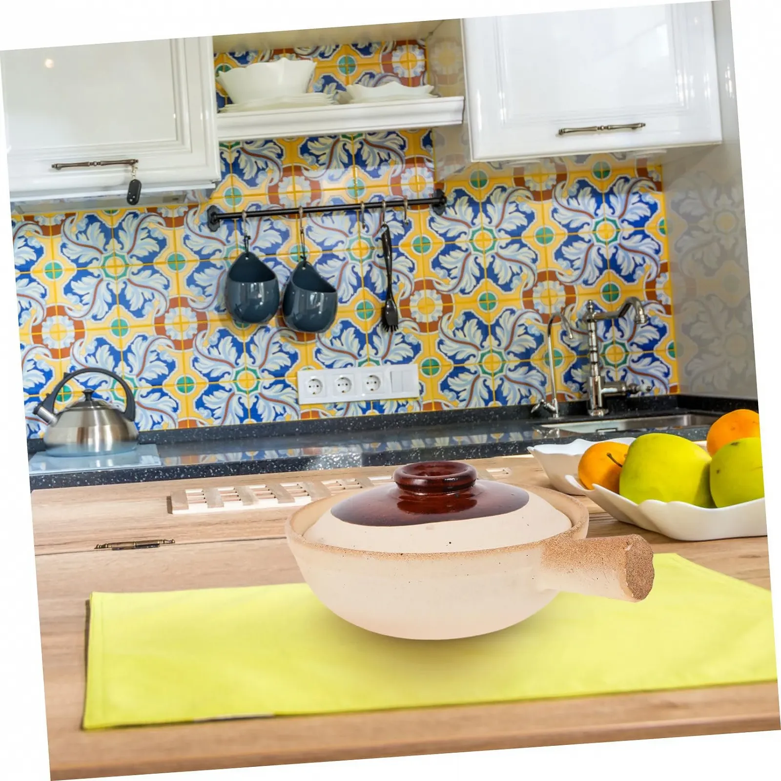 Кассероль керамическая с крышкой терракотовая термостойкая компактная для супа и риса, фото №6