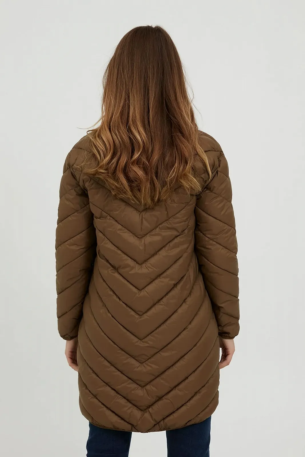 Куртка зимова стьобана fransa FRBAPADDING жіноча з коміром-стійкою та довгим заокругленим низом, фото №4