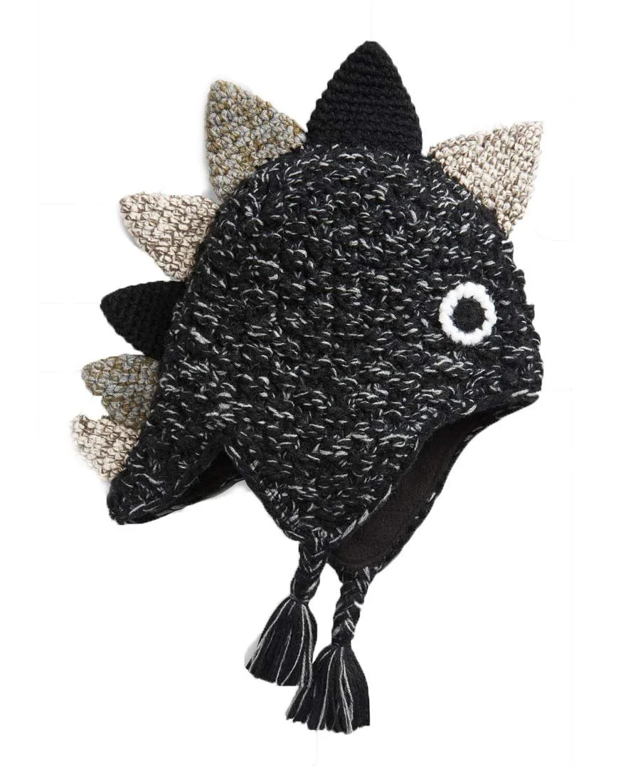 Вязаная шапка детская с динозавром для девочек, зимняя теплая милая, фото №1 Вязаная шапка детская с динозавром для девочек, зимняя теплая милая, фото №1