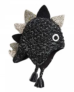 Вязана шапка дитяча з динозавром для хлопчиків та дівчаток, зимова тепла мила - Фото 1