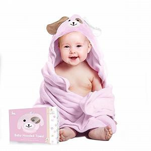 Рушник с капюшоном Premium Baby, 100% органический бамбук, 89 x 89 см, розовый - Фото 1