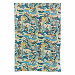 Покривало Vivaraise Dori З принтом Lagoon Blue 135 x 200 см synthetic.ua - Фото 1