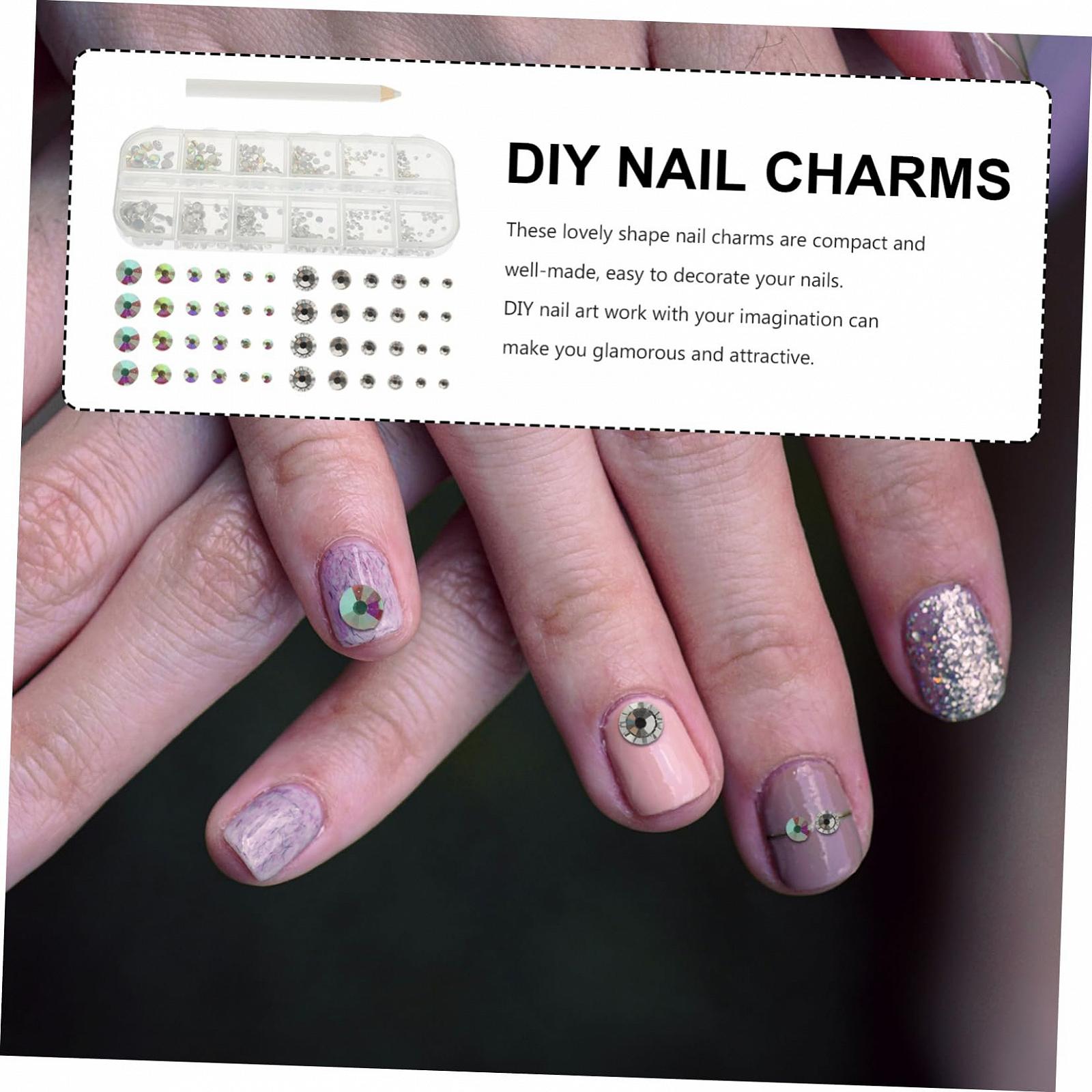 Набор для маникюра WOONEKY 12 шт Плоские стразы для ногтей Клей для страз Самодельные драгоценные камни для украшений ногтей, фото №6