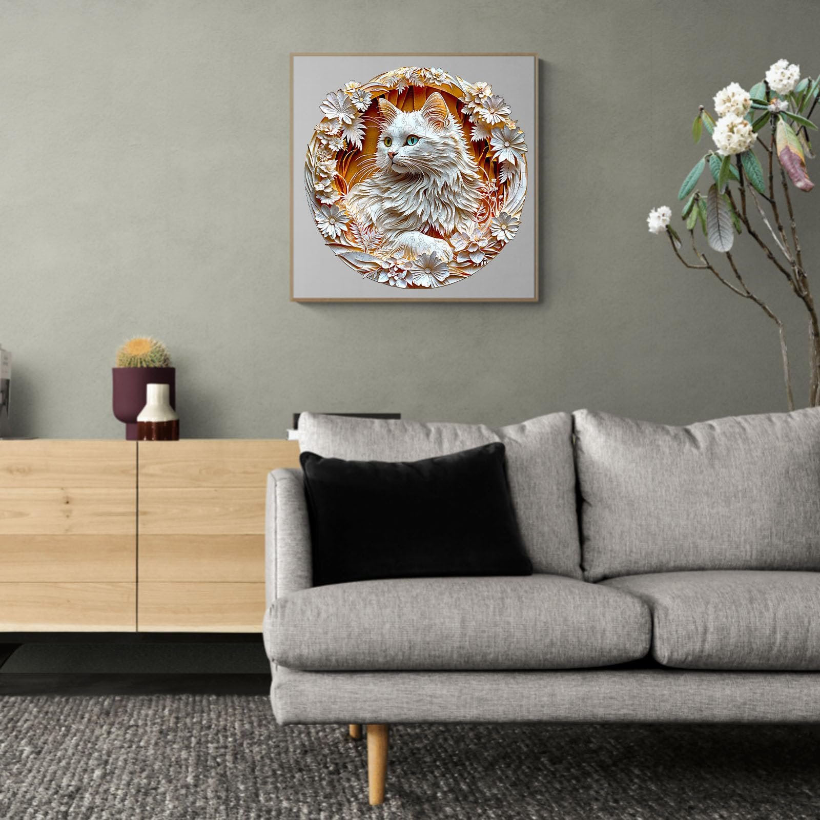 Пазл дерев'яний 3D Visual Effect Cat з подарунковою коробкою, 34 x 33.7 см, 300 елементів, фото №5