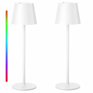 Настільна лампа Keepoo Wireless Dimmable LED Акумуляторна IP54 3000 K + RGB Біла (2 шт.) - Фото 1