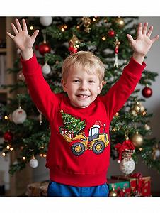 Різдвяний світшот для хлопчиків Різдвяний джемпер synthetic.ua - Фото 1