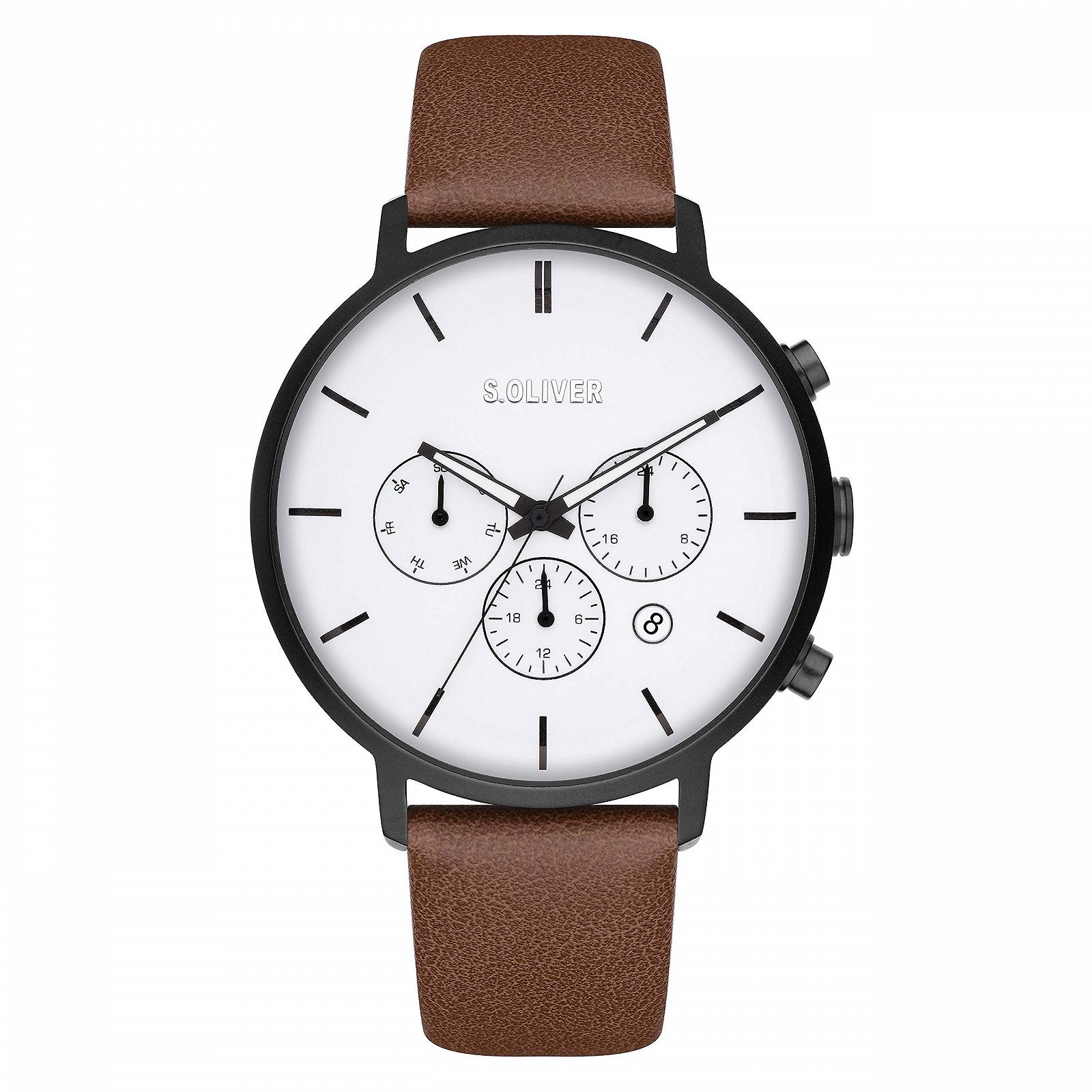 Часы s.Oliver Time Мужские Кварцевые Аналоговые с Ремешком из Искусственной Кожи, фото №1