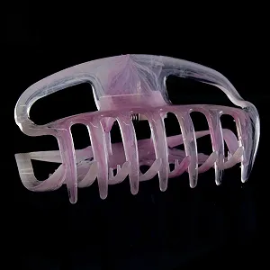 Заколка для волос открытая большая 10 см розовая - Фото 1