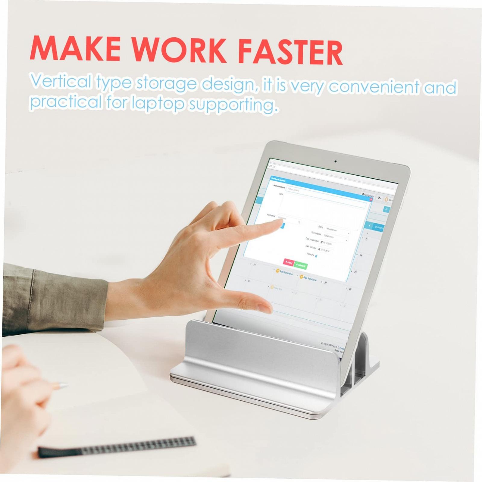 Підставка для ноутбука Алюмінієвий сплав з тримачем для слотів Вертикальна Регульована, стабільна та елегантна для офісу, фото №9 Підставка для ноутбука Алюмінієвий сплав з тримачем для слотів Вертикальна Регульована, стабільна та елегантна для офісу, фото №9