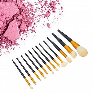 Набір кистей для макіяжу з 12 штук з синтетичною щетиною synthetic.ua - Фото 1