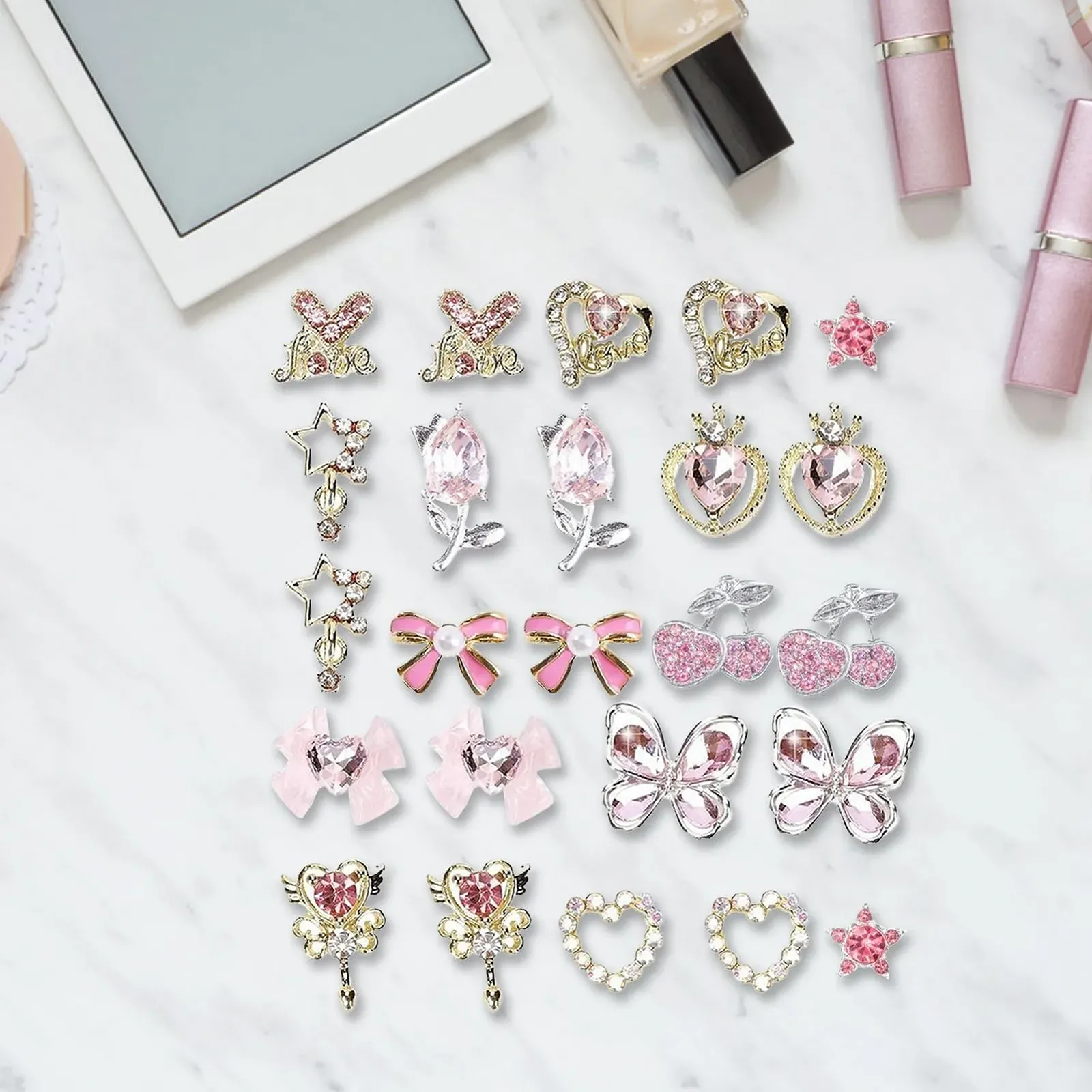 Декор для нігтів 3D Heart Bow Butterfly Cherry Star для манікюру та творчості, фото №3